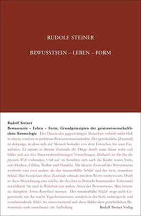 Steiner |  Bewusstsein – Leben – Form | Buch |  Sack Fachmedien