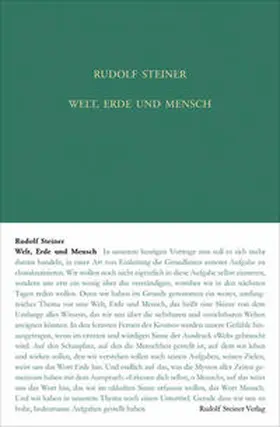 Steiner / Leubin / Rudolf Steiner Nachlassverwaltung |  Welt, Erde und Mensch | Buch |  Sack Fachmedien