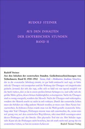 Steiner / Wiesberger / Sam |  Aus den Inhalten der esoterischen Stunden, Band II: 1910-1912 | Buch |  Sack Fachmedien