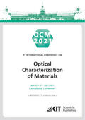 Beyerer / Längle |  OCM 2021 - 5th International Conference on Optical Characterization of Materials, March 17th ¿ 18th, 2021, Karlsruhe, Germany : Conference Proceedings | Buch |  Sack Fachmedien