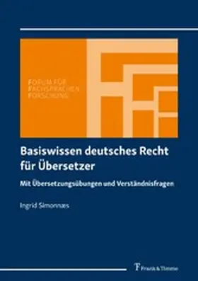 Simonnaes |  Basiswissen deutsches Recht für Übersetzer | eBook | Sack Fachmedien