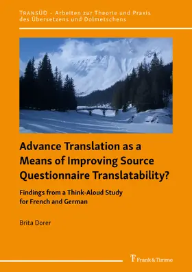 Dorer |  Advance Translation as a Means of Improving Source Questionnaire Translatability? | eBook | Sack Fachmedien