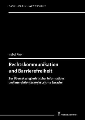 Rink |  Rechtskommunikation und Barrierefreiheit | eBook | Sack Fachmedien