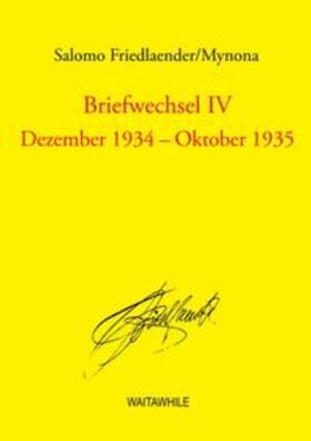 Friedlaender / Geerken / Thiel |  Briefwechsel IV | Buch |  Sack Fachmedien
