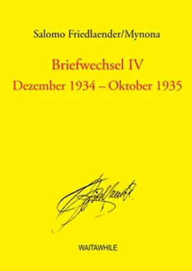 Friedlaender / Geerken / Thiel |  Briefwechsel IV | Buch |  Sack Fachmedien