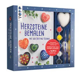 Condamin |  Kreativ-Set Herz-Steine bemalen mit der Dotting-Technik | Buch |  Sack Fachmedien