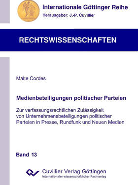 Cordes | Medienbeteiligungen politischer Parteien | E-Book | sack.de
