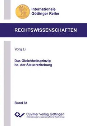 Li |  Das Gleichheitsprinzip bei der Steuererhebung | Buch |  Sack Fachmedien