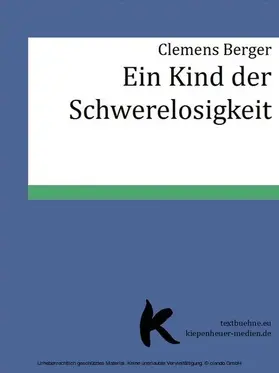 Berger |  EIN KIND DER SCHWERELOSIGKEIT | eBook | Sack Fachmedien