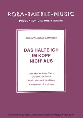Böhm-Thorn / Chambosse / Kirsten |  Das halte ich im Kopf nich' aus | eBook | Sack Fachmedien