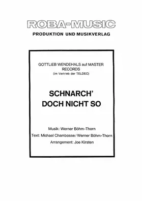 Böhm-Thorn / Chambosse / Kirsten |  Schnarch' doch nicht so | eBook | Sack Fachmedien