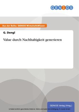 Dengl | Value durch Nachhaltigkeit generieren | E-Book | sack.de