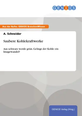 Schneider |  Saubere Kohlekraftwerke | eBook | Sack Fachmedien