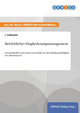 Lukmann |  Betriebliches Eingliederungsmanagement | Buch |  Sack Fachmedien