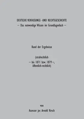 Kirsch |  Deutsche Verfassungs- und Rechtsgeschichte | Buch |  Sack Fachmedien