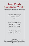 Paul / Sick / Pfotenhauer |  Jean Pauls Sämtliche Werke. Historisch-kritische Ausgabe | Buch |  Sack Fachmedien