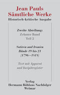 Paul / Pfotenhauer / Wirtz |  Jean Pauls Sämtliche Werke. Historisch-kritische Ausgabe | Buch |  Sack Fachmedien