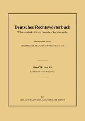 Heidelberger Akademie der Wissenschaften |  Deutsches Rechtswörterbuch | Buch |  Sack Fachmedien