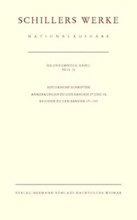 Oellers |  Schillers Werke. Nationalausgabe | Buch |  Sack Fachmedien