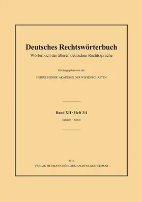 Heidelberger Akademie der Wissenschaften |  Deutsches Rechtswörterbuch | Buch |  Sack Fachmedien