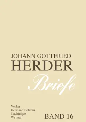 ? |  Johann Gottfried Herder. Briefe. | Buch |  Sack Fachmedien