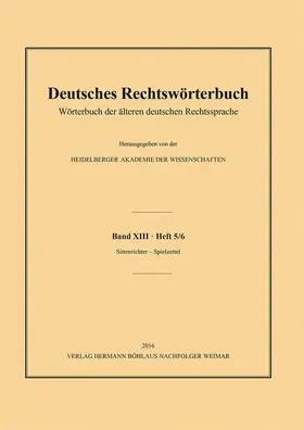 Deutsch |  Deutsches Rechtswörterbuch | Buch |  Sack Fachmedien