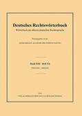 Deutsch |  Deutsches Rechtswörterbuch | Buch |  Sack Fachmedien