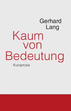 Lang |  Kaum von Bedeutung | eBook | Sack Fachmedien