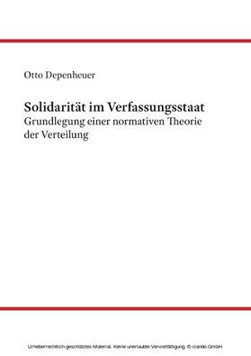 Depenheuer | Solidarität im Verfassungsstaat | E-Book | sack.de