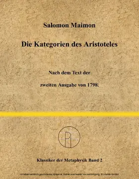 Maimon / Scheglmann |  Die Kategorien des Aristoteles | eBook | Sack Fachmedien