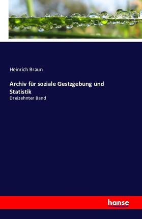 Braun | Archiv für soziale Gestzgebung und Statistik | Buch | 978-3-7428-8275-2 | sack.de