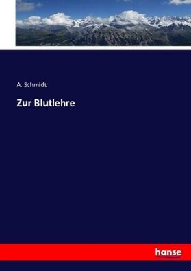 Schmidt |  Zur Blutlehre | Buch |  Sack Fachmedien
