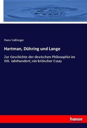 Vaihinger |  Hartman, Dühring und Lange | Buch |  Sack Fachmedien