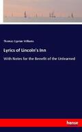 Williams |  Lyrics of Lincoln's Inn | Buch |  Sack Fachmedien