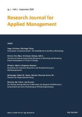Bingemer / Rommel / Böckenholt | Research Journal for Applied Management - Jg. 1, Heft 1 | Buch | 978-3-7458-7025-1 | sack.de