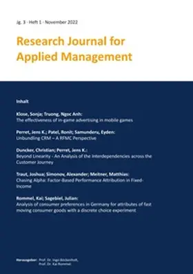 Böckenholt / Rommel |  Research Journal for Applied Management - Jg. 3, Heft 1 | Buch |  Sack Fachmedien