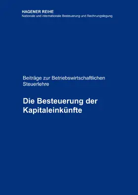 Schröder / Krüger |  Die Besteuerung der Kapitaleinkünfte | eBook | Sack Fachmedien