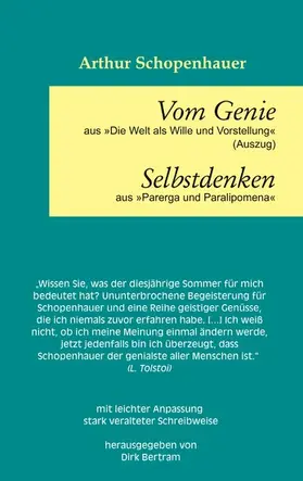 Schopenhauer / Bertram |  Vom Genie Selbstdenken | eBook | Sack Fachmedien
