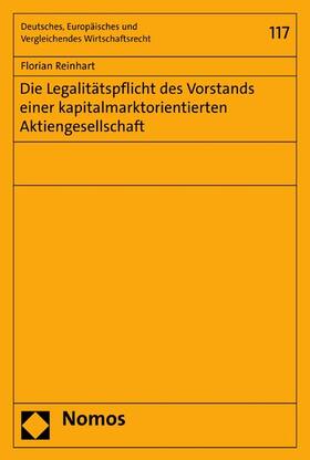 Reinhart | Die Legalitätspflicht des Vorstands einer kapitalmarktorientierten Aktiengesellschaft | E-Book | sack.de