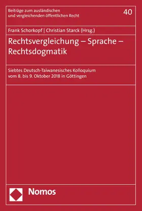 Schorkopf / Starck |  Rechtsvergleichung - Sprache - Rechtsdogmatik | eBook | Sack Fachmedien