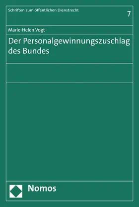 Vogt | Der Personalgewinnungszuschlag des Bundes | E-Book | www.sack.de