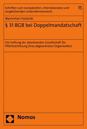 Frystatzki | § 31 BGB bei Doppelmandatschaft | E-Book | www.sack.de
