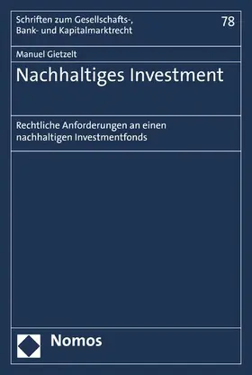 Gietzelt | Nachhaltiges Investment | E-Book | www.sack.de