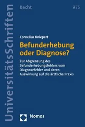 Kniepert |  Befunderhebung oder Diagnose? | eBook | Sack Fachmedien