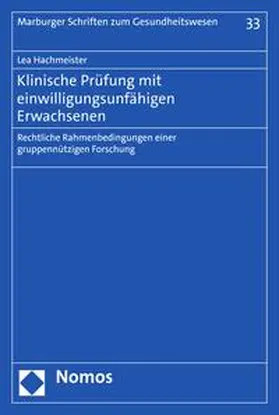 Hachmeister | Klinische Prüfung mit einwilligungsunfähigen Erwachsenen | E-Book | sack.de