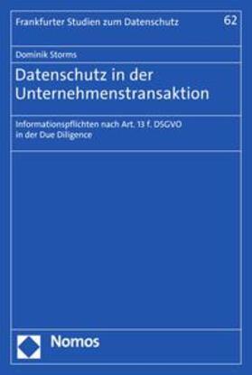 Storms | Datenschutz in der Unternehmenstransaktion | E-Book | sack.de