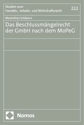 Schikorra | Das Beschlussmängelrecht der GmbH nach dem MoPeG | E-Book | www.sack.de
