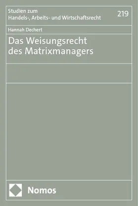 Dechert |  Das Weisungsrecht des Matrixmanagers | eBook | Sack Fachmedien