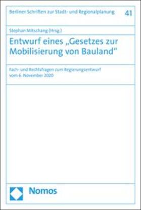 Mitschang | Entwurf eines "Gesetzes zur Mobilisierung von Bauland" | E-Book | sack.de