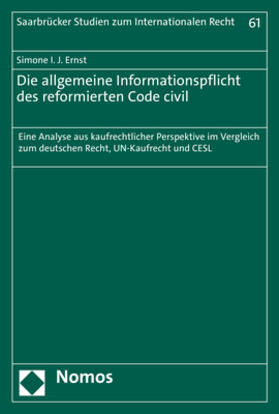 Ernst | Die allgemeine Informationspflicht des reformierten Code civil | E-Book | sack.de